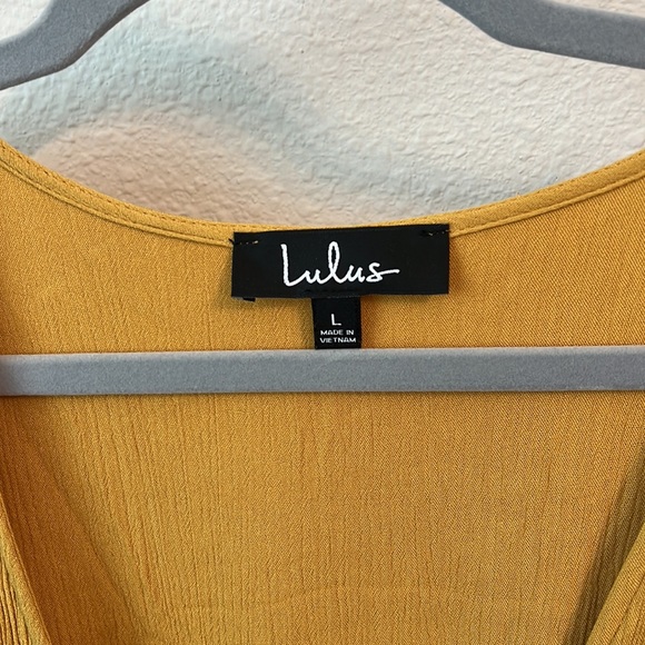 Lulus Mustard Yellow Wrap Dress - Picture 3 of 10